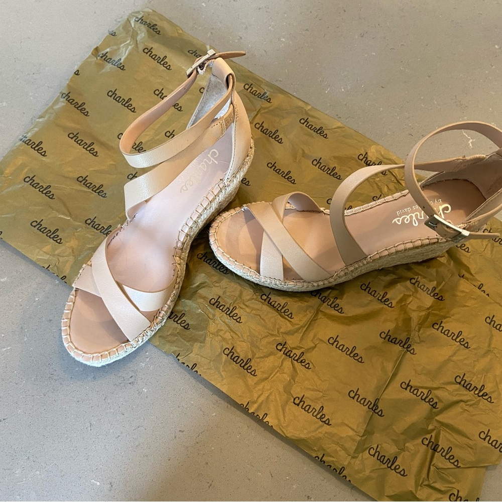 New! Charles, By Charles David Leather Espadrilles - image 7